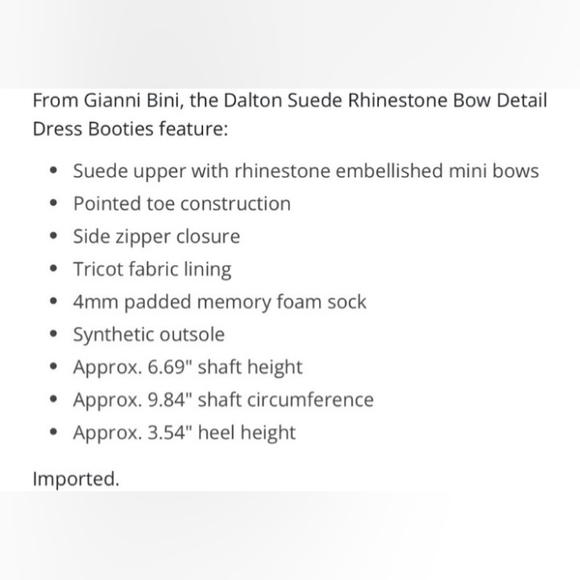 Gianni Bini Dalton Black Suede High Heeled Booties Crystal Bows SZ 6, 10, 11 - Picture 8 of 16